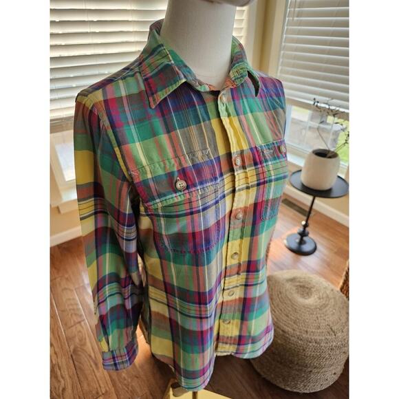 Polo Ralph Lauren Custom Fit Plaid Women’s Size S Button Up Preppy Picnic - Picture 2 of 8